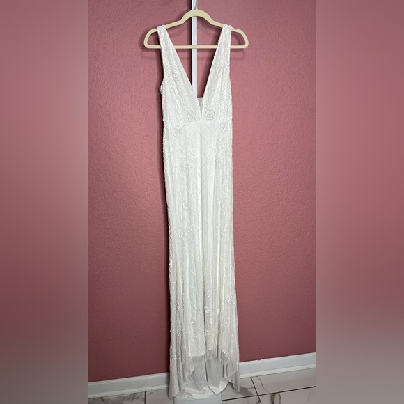 Lulus-Cherished Destiny White Sequin Beaded Mermaid Maxi Dress (Small) - Picture 6 of 6